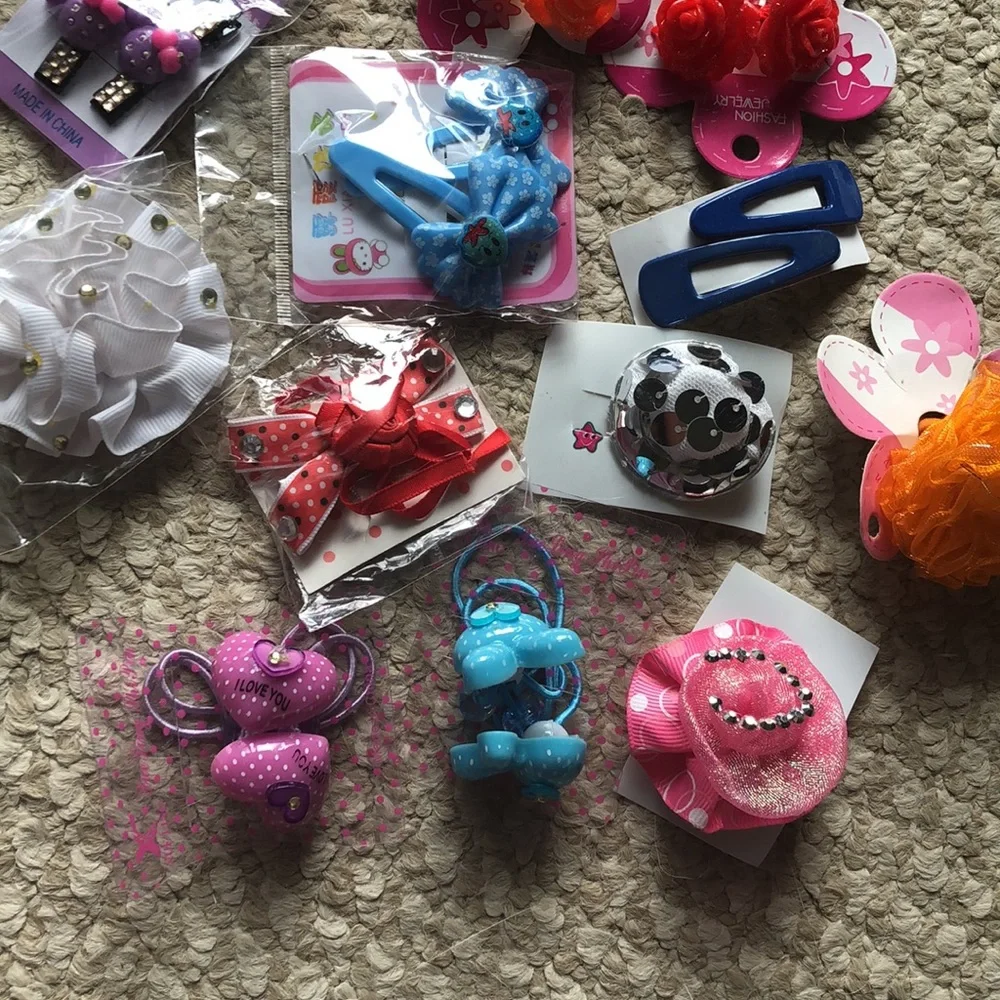 New children’s hair ties & hair clips accessories bundle